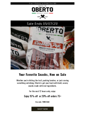Oberto - ⏳ Last Chance: up to 20% Off Ends Tonight!