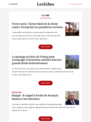 Les Echos (France) - Terres rares : l'arme fatale de la Chine contre Trump fait ses premières victimes