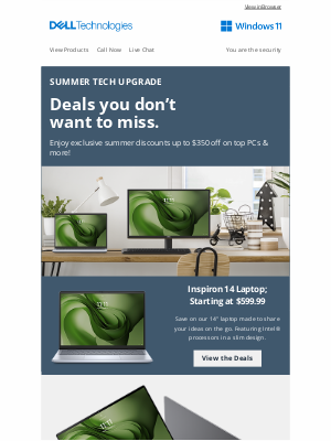 Dell - Summer Tech Upgrade | Savings up to $350 off.
