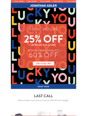 Jonathan Adler - ENDS IN HOURS: 25% Off Sitewide & Up to 60% Off Markdowns