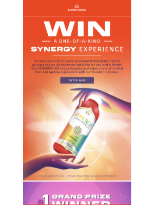 GT's Living Foods - Win a VIP SYNERGY Experience