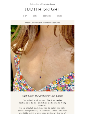 Judith Bright Jewelry - She’s Back: The Uno Lariat Returns in 30+ Gemstones ✨