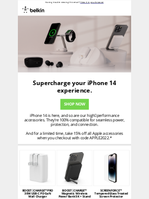 Belkin - Save 15% on all the iPhone 14 accessories you need