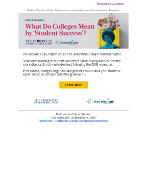 The Chronicle of Higher Education - The Origins of “Student Success”