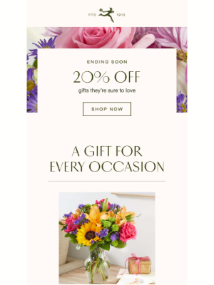 FTD Flowers - Brighten Their Day & Save 20% Today!