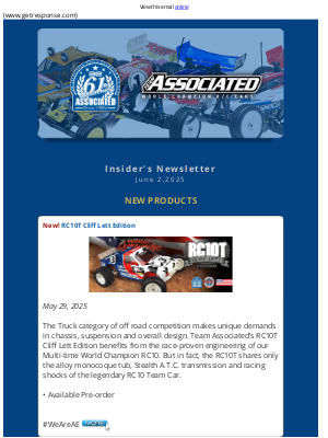 Team Associated - Team Associated Insider’s Newsletter, June 2, 2025