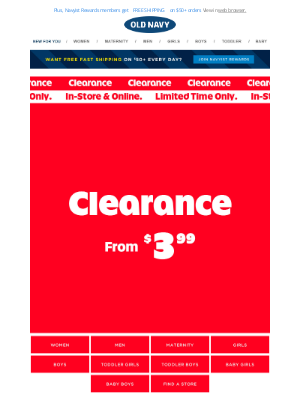 You heard right! CLEARANCE from $3.99