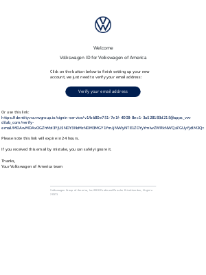 Volkswagen - Verify your email for Volkswagen of America