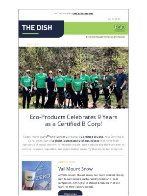 Eco-Products - The Dish Newsletter from Eco-Products 7/17/2025
