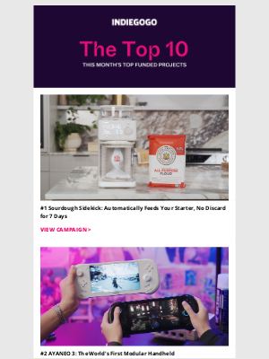 Indiegogo - 💰 Top 10 Projects Everyone’s Backing This Month