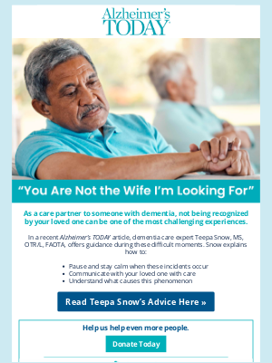 Alzheimer's Foundation of America - What to Do When Your Loved One No Longer Knows You