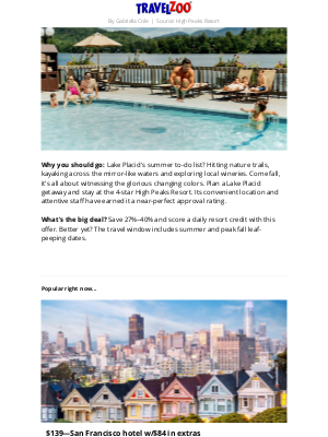 Travelzoo - $115 & up—Adirondacks 4-star resort this summer & fall