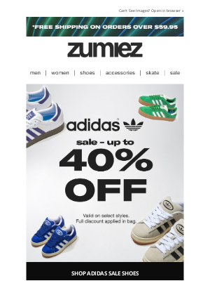 Zumiez - Save 40% off on adidas Shoes! 🙌