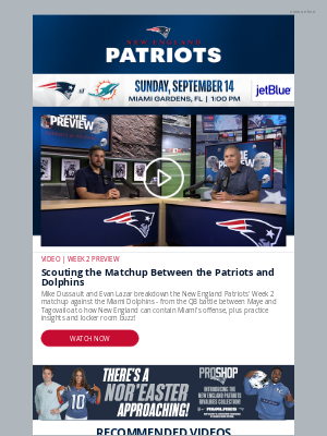 New England Patriots - Away Game vs. the Miami Dolphins