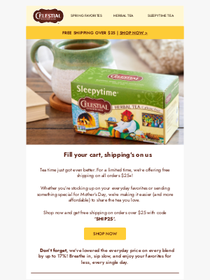 Celestial Seasonings - Free shipping over $25? Yes, please 🚚