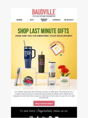 Baudville - Last-Minute Gifts for Our Amazing Educators