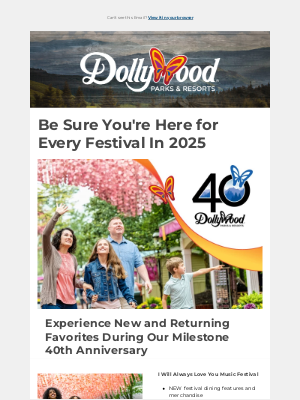 Dollywood - Discover New and Returning Festival Favorites This Year