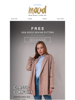 Mood Fabrics - New FREE Pattern | The Bergen Coat