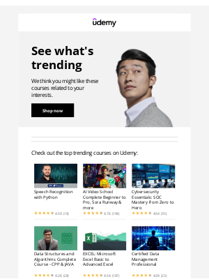 Udemy - We’ve got some new course recommendations for you.