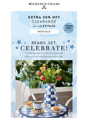 MacKenzie Childs LLC - RED, WHITE, and EXTRA 25% OFF
