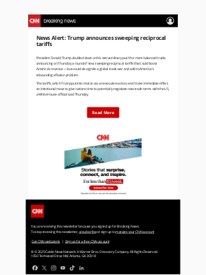 CNN - News Alert: Trump announces sweeping reciprocal tariffs