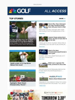 Scheffler fires 61 to lead hometown CJ Cup Byron Nelson