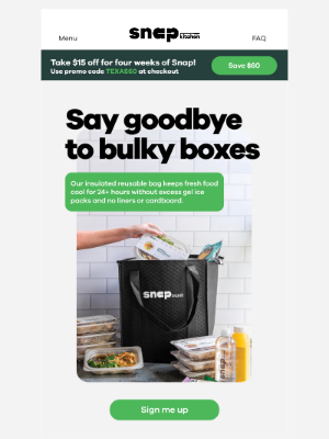 Snap Kitchen - Waste-free meal delivery! ♻️
