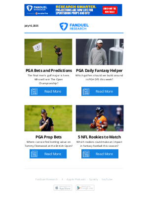 FanDuel - The Open Championship Bets, DFS Plays, and Props