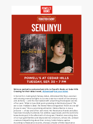 Powell's Books - 🎟️ SenLinYu is coming to Powell's!
