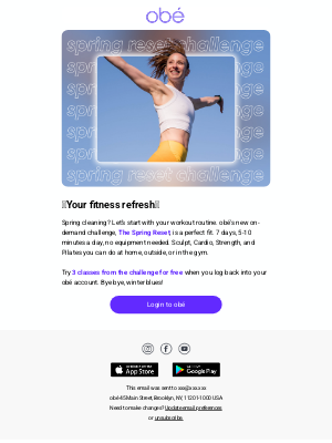 obé Fitness - Need a spring workout reset? 🌸⚡