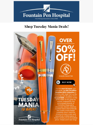 FountainPenHospital - Tuesday Mania Presents - 50% Off Two Bright ASC Pens!