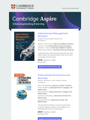 Cambridge University Press - New International Business and Economics textbooks
