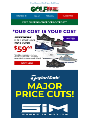 GolfDiscount.com - Skechers Elite 5 Sport Golf Shoes for Men & Women, Just $59.97!