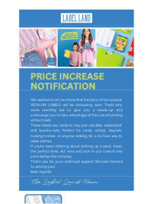 Label Land - Buy Now to Beat the Price Increase on Iron-on Labels! 🏷️