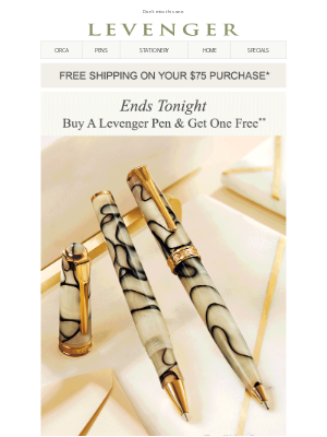 Levenger - Final Hours. Buy One, Get One Pens.