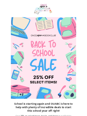 Once Upon A Book Club - Shop the Back to School Sale and Save Big! 🍎