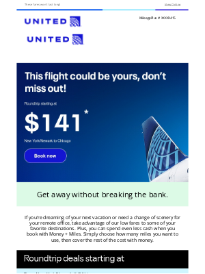 United Airlines - Flight deals of the week