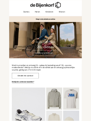 De Bijenkorf (Netherlands) - Word member en ontvang 20,- cadeau
