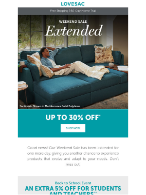 Lovesac - SALE EXTENDED! Bring Home Total Comfort NOW!