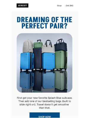 Away - Build your travel uniform with new Splash Blue