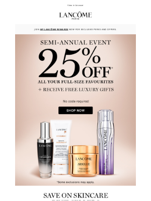 Lancome (Canada) - EXTENDED 🎀 25% off continues until tomorrow