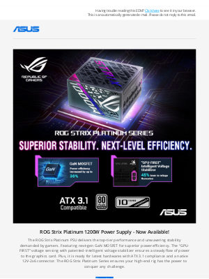 ASUS - Now Available - ROG Strix Platinum 1200W Power Supply ⚡