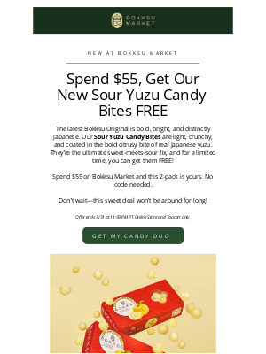 Bokksu - 🍬 Spend $55, Get 2 New Japanese Candy Bites FREE