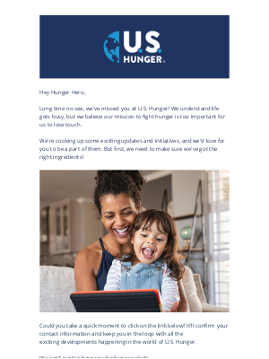 🥄 Stir Things Up: Confirm Your Contact with U.S. Hunger!