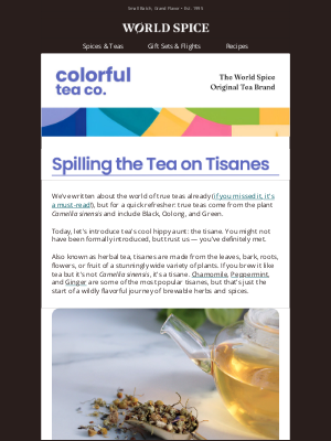 World Spice Merchants - Tea Talk: All About Tisanes AKA Herbal Teas