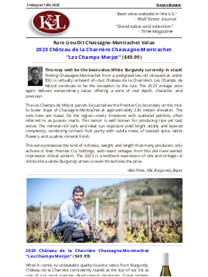 Lieu-Dit Chassagne-Montrachet Under $50: K&L Exclusive
