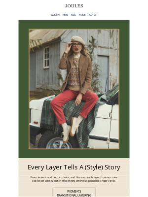 Joules  - A Lesson in Layering. Get Prepped