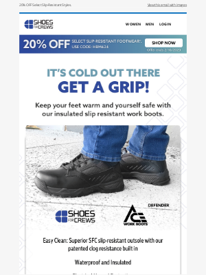 Shoes For Crews - Shop Slip-Resistant Insulated Work Boots + 20% Off Select Styles