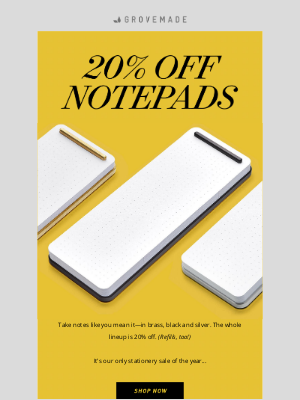 Grovemade - 20% Off Notepads