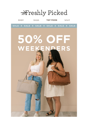 Freshly Picked - HUGE SAVINGS 💞 50% Off Weekender Bags!